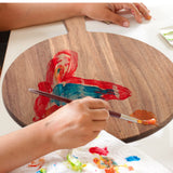 Patelai 12 Piece Round Wood Cutting Board Pizza Peel with Handle Laser Engraving Serving Board Charcuterie Cheese Bread Cutting Board Bulk for DIY Wedding Housewarming Gift (12 Inch,Acacia Wood) Patelai