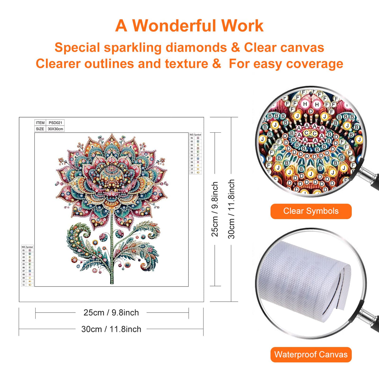 Stalente Diamond Painting Kits for Adults Lotus, 5D Special Shape Diamond Art Kits for Beginners, Crystal Rhinestones Diamond Painting for Home Wall Decoration Gift 12×12inch, Flower Stalente