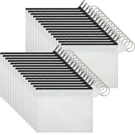 30 Pieces Sublimation Coin Purse Canvas Makeup Bag Blank Cosmetic Pouch with Zipper DIY Craft Bag Canvas Pencil Pouch Travel Cosmetic Bag Cosmetic Organizer Bag Toiletry Pouch for Travel, Black, Frienda