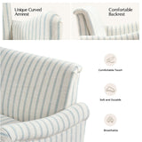 EcoHarbor Living 50.5" Mid-Century Modern Couch, Upholstered Sofa with Armrests, Stripe Mini Loveseat Couches for Small Space, Living Room, Bedroom, Office, Apartment, Blue EcoHarbor Living