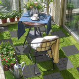 Goovilla Plastic Interlocking Deck Tiles, 9 Pack Outdoor Patio Flooring, 12"x12" Interlocking Decking Tile Outdoor All Weather Use, Waterproof Patio Pavers for Pool Balcony Backyard Porch, Dark Grey Goovilla