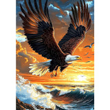 MXJSUA DIY Flying Eagle Diamond Painting Kits for Adults, Diamond Gem Art Painting for Beginners, Diamond Picture with Full Round Drill Dots Craft Set Gift, 12 * 16 Inch MXJSUA
