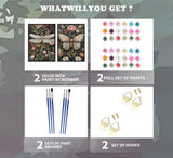 2 Pack Paint by Number Kit 16x20inch Dragonfly Butterfly Insect Art, DIY Painting Set with Floral Background, Intricate Nature Inspired Craft for Home Decor Gift Generic