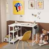 CubiCubi L Shaped Desk, 40 Inch Computer Desk with Reversible Storage Shelves Home Office Corner Desk Study Writing Table, White CubiCubi