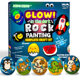 KIDS KING Rock Painting Kit - Glow in The Dark, Stone Drawing Arts Crafts Gifts for Kids Ages 6-12, Creative Craft Activity Art Kits - Birthday Party Toy for Kids 6, 7, 8, 9, 10, 11, 12 Years Old KIDS KING