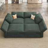 HONBAY Modular Sectional Couches with Storage Corduroy Sectional Sleeper Sofa Modular Sectional Couches for Living Room,Green HONBAY