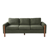 Christopher Knight Home Yadil Teddy Fleece Upholstered 3 Seater Sofa Couch, Wooden Home Sofa Living Room, Comfy Cloud Couch for Bedroom, Home Office, Olive Green Christopher Knight Home