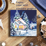 Neopalette 2 Framed DIY Paint by Number for Adults- Arts and Crafts, Paint by Numbers, Painting Kit, Crafts for Adults, Kids, Color by Number, Two 10x10 Stretched Canvas (Christmas Country House) Neopalette