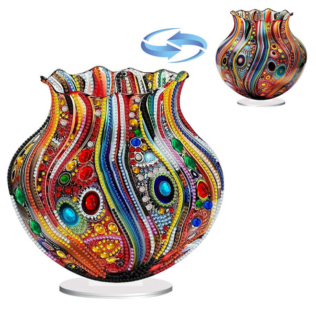 ARTopet DIY Diamond Desktop Ornament Flat Colored Vase Special Shaped Crystal Diamond Art Painting Double Sided Pattern Single Sided Diamond Home Tabletop Ornaments Decor-Vases03 ARTopet