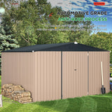 AECOJOY 12' x 10' Metal Storage Shed for Ourdoor, Extra Large Steel Yard Shed (116 Sq.Ft Land) with Design of Lockable Doors, Utility and Tool Storage for Garden, Backyard, Patio, Outside use AECOJOY