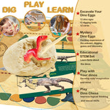 Dino Fossil Eggs Dinosaur Toys - 12 Dinosaur Eggs Dig Excavation Kit w Play Mat for Kids Ages 5-7 Easter Basket Essentials STEM Toy Christmas Birthday Gift for Boys Girls 3 4 5 6 7 8 + 8-13 Years Old Joyvalley
