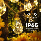 Solar Outdoor String Lights, 20Ft Vintage Rope Hemp Solar Patio Lights, Waterproof Warm White Solar Powered String Lights With 8 Modes 16 Shatterproof Bulbs for Garden Fence Stairs Balcony Café Bistro Jnaurb