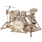 Rolife 3D Wooden Puzzles for Adults Drum kit Musical Instrument Model(TG409) Rolife