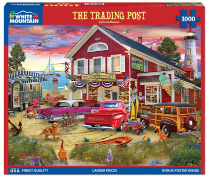 White Mountain The Trading Post Summer Puzzles 1000 Pieces Beach Jigsaw Puzzle for Adult Grandparents and Family