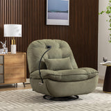 Smart Oversized Electric Recliner Chair, 360° Round Swivel Rocking Glider Rocker for Adults Modern Comfy Ergonomic Chaise Lounge Indoor, Theater Seating Living Room Reading, Emerald Green Fabric Deolme