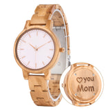 Wood Watch Engraved for Women Wooden Casual Personalized Wristwatch for Her Anniversary Watch Mother's Day Watch LMWOOD