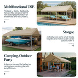 Shintenchi 10x20ft Heavy Duty Carport with UV Resistant Canopy, Powder-Coated Steel Frame, Easy to Assemble Portable Garage, Stable Carport for Car, Bike, Camp, Outdoor Storage (Khaki) Shintenchi