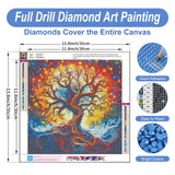 Camocin Diamond Art Kits for Adults Tree of Life, 5D Tree of Life Diamond Painting Kits for Adults Beginners, DIY Trees Full Round Dots Drill Gem Art Kit for Gift Home Wall Decor 14 x 14 Inch Camocin