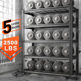 REIBII Garage Shelving Heavy Duty Loads 2500LBS 40" W Garage Storage Shelves Heavy Duty Shelving 72"H Adjustable Metal Shelving for Storage Rack 5 Tier Industrial Utility Shelf, 40"Wx18"Dx72"H, Black REIBII