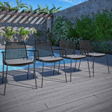Amazonia Arezzo 7-Piece Outdoor Round Lazy Susan Dining Table Set | Teak Finish | Ideal for Patio and Indoors Amazonia