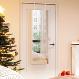 Vlsrka 47.2" LED Jewelry Mirror Cabinet, Wall/Door Mounted Jewelry Armoire Organizer with Full-Length Mirror, Large Capacity Storage Hanging Cabinet, 4 Drawers, 5 Shelves, Built-in Lighted Mirror Vlsrka