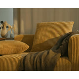 Acanva Corduroy Convertible Modular L Shaped Sectional Sofa, 4 Seater Free Combination Corner Couch, Convertible to DayBed, Wide Loveseat with Moveable Ottomans for Small Spaces, Sleeper Bed, Yellow Acanva