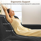 Hretanant Black L Shaped Modular Cloud Sectional Sofa, Comfy 3 Seater Sectional Couches for Living Room with Cup Holders, Modern L Shape Sofa Set for Living Room Bedroom, Black Hretanant