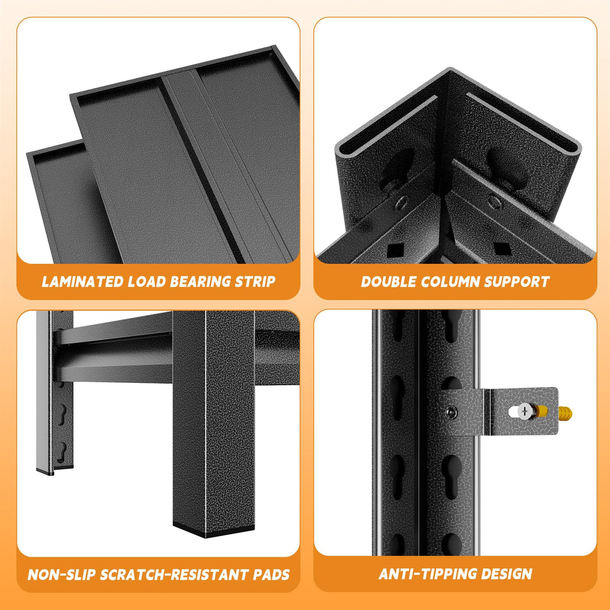 CRPDY 63" H Garage Shelving Unit 1500LBS Heavy Duty Storage Shelves Adjustable 5 Tier Metal Shelving for Industrial Garage Basement School Warehouse, 15.7" D x 23.6" W x 63" H, Black CRPDY