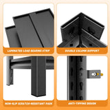 CRPDY 72" H Garage Shelving 2500LBS Heavy Duty Storage Shelves Adjustable 5 Tier Metal Shelving Unit for Industrial Garage Basement School Warehouse, 18" D x 39.4" W x 72" H, Black CRPDY