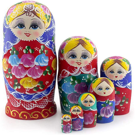 Starxing Russian Nesting Dolls Wood Matryoshka Stacking Set of 7 Handmade Toys for Children Kids Adults Easter Mother's Day Birthday Christmas Halloween Home Room Decoration Gift Starxing