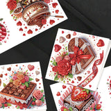 JISHSHAY 6 PCS Diamond Art Greeting Cards Dessert Diamond Painting Birthday Cards Food Gem Art Gem Painting Mosaic Kits for Adults for Thanksgiving Anniversary Valentine Graduation All-Occasion JISHSHAY