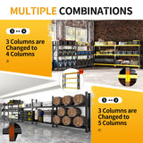 Vlriis 5000LBS Heavy Duty Garage Shelving Units, 78.7" H Adjustable Storage Shelves, Metal Storage Racks Industrial Shelving Utility Shelf for Warehouse, Basement (Black, 78.7" H x 59.1" W x 19.7" D) Vlriis