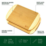 ROYAL CRAFT WOOD Bamboo Cutting Boards for Kitchen, Wood Chopping Boards with Juice Groove, Wooden Cutting Board for Vegetables, Fruit and Cheese Charcuterie Serving Tray XL, 18" x 12" ROYAL CRAFT WOOD
