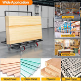 Eastrexon Folding Drywall Cart, Drywall Dolly w/ 5" Swivel Casters, 44.5" x 22" x 40" Plywood Cart w/ 2000 LBS Load Capacity, Portable Panel Truck Cart for Handling Plywood, Plasterboard, Glass Eastrexon