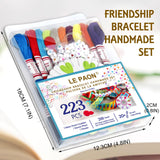 20 skiens Embroidery Floss，Embroidery Thread Friendship Bracelet Stitch Kit， Crafts Thread with 200beads，1 roll of transparent thread, 1 bracelet wheel，1 threader LE PAON
