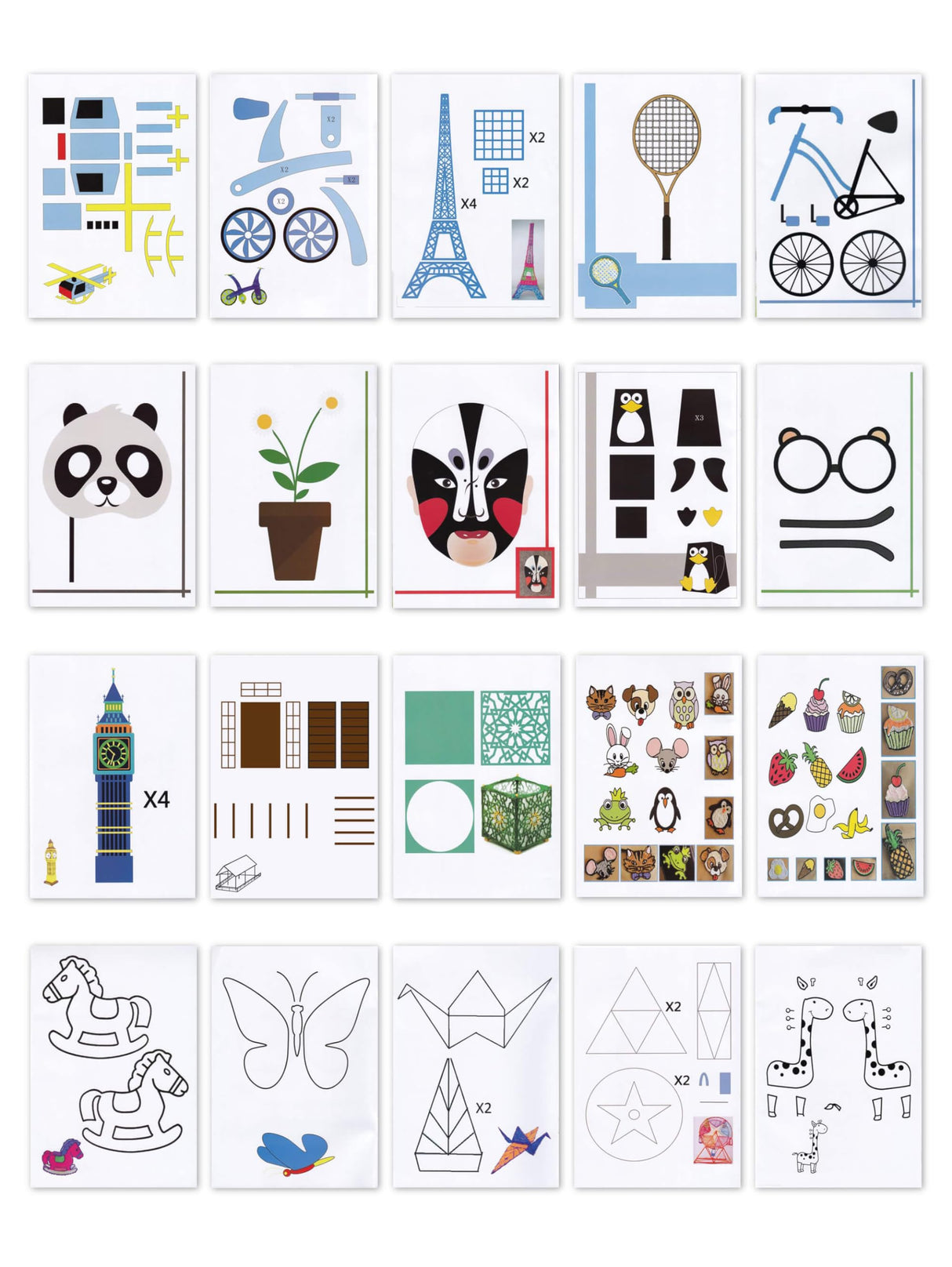 SONGTIY 3D Printing Drawing Book, Reusable Colorful 40 Patterns Thick Paper Template with a Clear Plate, Painting Graffiti Template for 3D Pen Kids DIY Gift SONGTIY