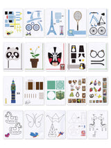 SONGTIY 3D Printing Drawing Book, Reusable Colorful 40 Patterns Thick Paper Template with a Clear Plate, Painting Graffiti Template for 3D Pen Kids DIY Gift SONGTIY