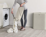 Joseph Joseph Tota Trio 90 liter/23.8 gallon Laundry Hamper Separation Basket with lid, 3 Removable Washing Bags with Handles- Ecru Joseph Joseph