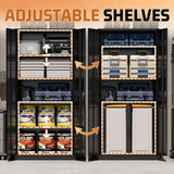 Greenvelly Metal Storage Cabinet with Lock, 72" H Black Metal Garage Storage Cabinet with Doors and 4 Shelves, Lockable Steel Tool Cabinets for Garage, Home, Office, Shop, School(36" W x 18" D) Greenvelly