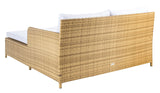 SAFAVIEH Outdoor Collection Cadeo Natural/White Cushion Daybed PAT7500D SAFAVIEH