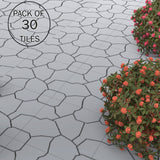 Pure Garden 30-Pack Polypropylene Interlocking Patio Deck Tiles - Weather-Resistant Outdoor Flooring for Balcony, Porch, and Garage (Gray) Pure Garden