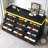jiteentarou 12 Drawer Dresser with Charging Station and LED Lights, Modern Chest of Drawers with Power Outlet, Organizer Cabinet for Bedroom, Living Room, Entryway, Black jiteentarou