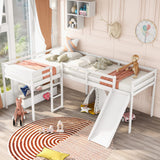 Merax L-Shaped Twin Size Loft Bed with Ladder Merax