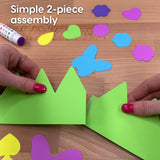 264pcs DIY Party Crown Kit – Makes 12 Princess King Children's Party Crowns, US Made HAPPY Colored Card Stock Easy Punch Out Craft for Royal Themed Birthday Party, Play Dates, Children's Theater Plays FreshCut Crafts