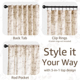 jinchan Linen Floral Curtains 84 Inch Farmhouse Country Flower Drapes Rustic Window Curtains Light Filtering for Living Room Bedroom Laundry Back Tab 2 Panels Taupe on Beige jinchan