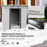 Outsunny 8' x 4' Metal Lean to Garden Shed, Outdoor Storage Shed, Garden Tool House with Double Sliding Doors, 2 Air Vents for Backyard, Patio, Lawn, White Outsunny