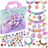 Charm Bracelet Making Kit & Unicorn/Mermaid Girl Toy- ideal Crafts for Ages 8-12 Girls who Inspire Imagination and Create Magic with Art Set and Jewelry Making Kit BDBKYWY