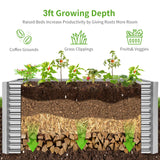 Land Guard 8x4x3ft Rectangular Galvanized Raised Garden Beds, 36" Tall Large-Capacity Metal Planter Box Outdoor, Durable Deep Raised Garden Bed, Raised Beds for Gardening Vegetables, Classic Silver Land Guard