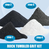 3LB Rock Tumbler Grit and Polish Refill Set, 4-Step Professional Polish Rock Tumbler Grit to Unlock Stunning Polished Stones. Ideal for National Geographic, KomeStone, and Other Polishers and Tumblers LARICEO