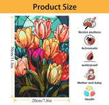 Mowana Paint by Numbers Kit for Adults Beginners, Stained Glass Tulips Paint by Number Kits on Canvas with Frame and Easel for Gift and Home Wall Decor (8 * 12 Inch) Mowana